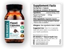 DR WAKDE'S Pippali Capsules (Pepper long, 60 capsules de légumes, supplément à base de plantes, herbes ayurvédiques, tous naturels, végétaliens)