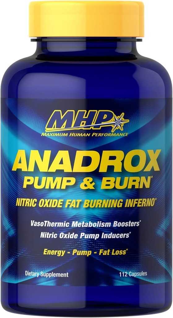Pompe et brûlure d'anadrox MHP, combustion de graisse d'oxyde nitrique Inferno, 112 capsules