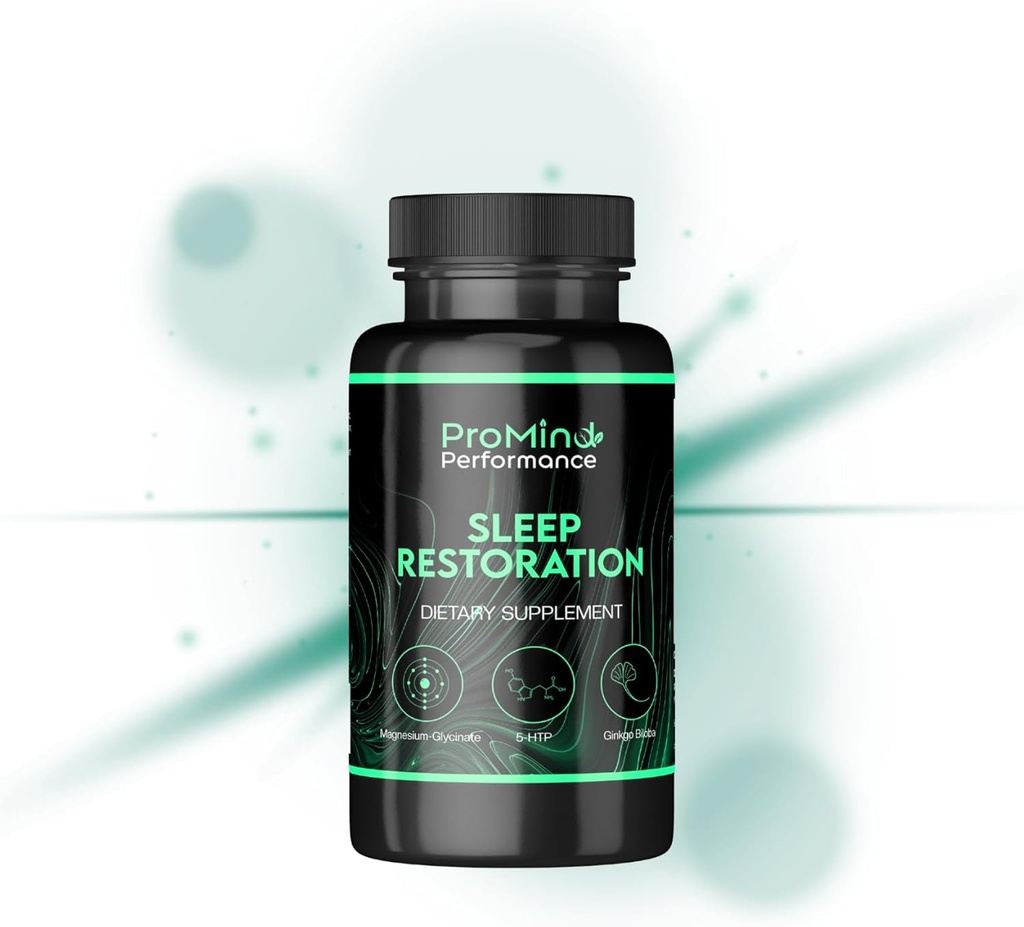 ProMind aide au sommeil- Nootropic infusé avec Magnésium Glycinate, Tryptophane, Ginkgo, L-Theanine, 5-HTP et la racine valériane, 120 Capsules - 40 portions