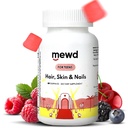 MEWD Teen and Kids Hair, Skin+Nails Daily Multivitamine Gummy Renforcer Formula - Suppléments de vitamine à croquer avec Biotin, Zinc,Vitamines A, B, & D3 pour les filles et les garçons, 60, Fabriqué aux États-Unis