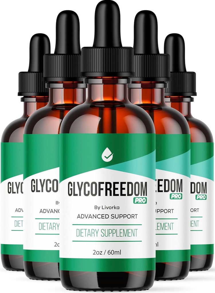 (5 Pack) GlycoFreedom gouttes, GlycoFreedom, GlycoFreedom goutte liquide, Formule avancée GlycoFreedom, 5 bouteilles pendant 5 mois