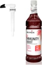 Monin - Total Immunity Boost, Supplément de soutien immunitaire, Mélange liquide de vitamines, minéraux et antioxydants, Immune Boosting Vitamine C & D + Elderberry, Pour toutes les boissons, faible teneur en calories (1 litre + pompe)