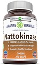 Formules étonnantes Nattokinase Dietary Supplement 100 mg Veggie Capsules Supplement $ 2000 FU Enzyme Activité $ Non-GMO $ Sans gluten $ Fabriqué aux États-Unis (270 Nombre)