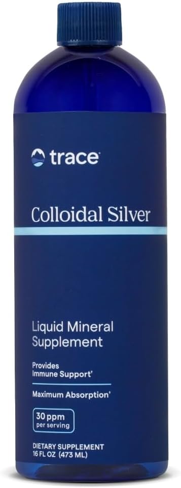 Trace Minerals Colloïdal Silver - Supplément minéral liquide avec argent colloïdal super-oxygéné - Immunité et soutien sanitaire global - Supplément hautement absorbant - 16 fl oz (environ 48 portions)