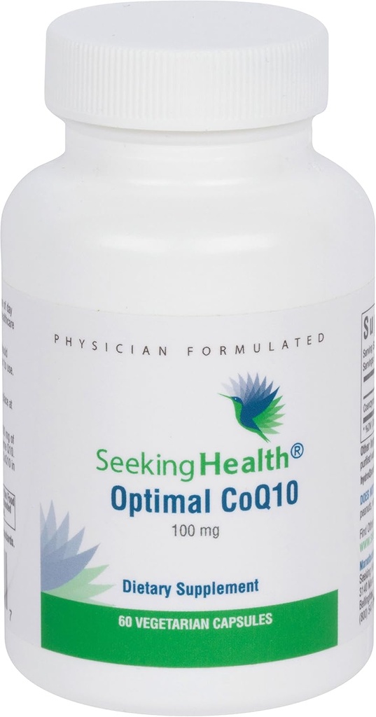 Recherche santé Optimal CoQ10, 100 mg Coenzyme Q10 Supplément, antioxydant, soutient la production d'énergie et la santé cardiaque, végétarien (60 capsules)*