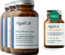 Ensemble de vitalité ALGAECAL - 4-en-1 de vitamine D3 gratuit Calcium complet et à base végétale avec 13 minéraux à base de os, cliniquement montré pour arrêter la perte de os, immunitaire et le mieux-être du corps entier