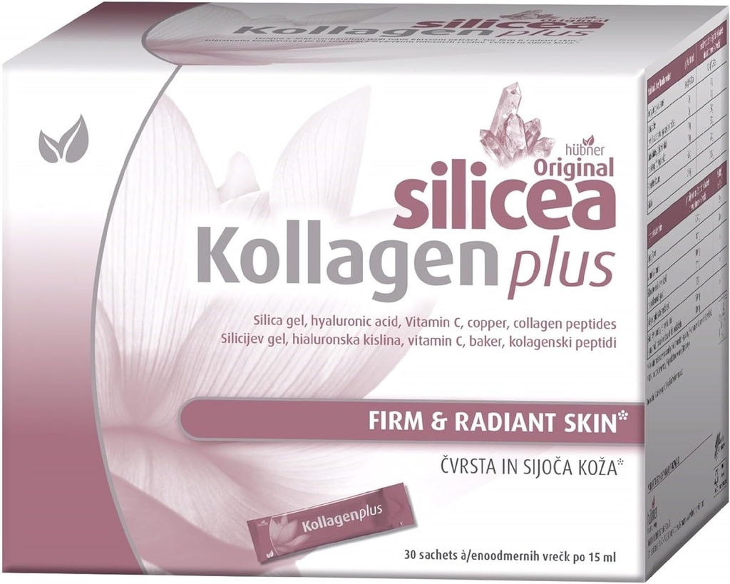 Hubner Original Silicea Kollagen Plus, Collagen Peptide Supplément diététique, 15ml Packs à dose unique, 30-Pack