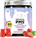 Supplément de soutien du SPM pour les femmes. Gummies de secours menstruelles pour cibler les ruptures hormonales, les ballonnements, les crampes d'époque, et les ailes d'humeur. Vegan, avec vitamine B6 et baume de citron, 60 Gommies