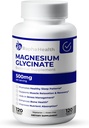 Magnésium GLYCINATE 500mg=100% d'absorption Chélaté=100% soutient la santé osseuse et la récupération musculaire=120 capsules - 4 mois d'approvisionnement
