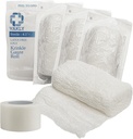 Rinceau de bandage Vakly Sterile Krinkle Kerlix Type Gauze [5 Pack] Flûte très absorbante 100% Coton Rouleau de bandages 4,5"x4.1yds 6-Ply - Mesh Gauzes enroulées individuellement + ruban médical - Emballage May Vary