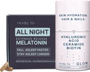 Hydratation de la peau et aide au sommeil Ensemble d'anti-âge et de soutien du sommeil avec acide hyaluronique, céramides, antioxydants, mélatonine et ashwagandha