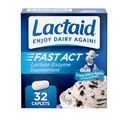 Lactaid Fast Act Caplets de soulagement de l'intolérance à la lactose avec la lactase enzymatique pour prévenir le gaz, le gonflement et la diarrhée en raison de la sensibilité à la lactose, idéal pour le voyage et sur le pouce, 32 paquets de 1-Count