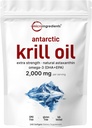 Micro-ingrédients Supplément huile de krill antarctique, 2000mg par portion, 240 Softgels, Triple Strength, Riche en Omega-3s EPA, DHA et astaxanthine naturelle, soutient le système immunitaire et la santé cérébrale