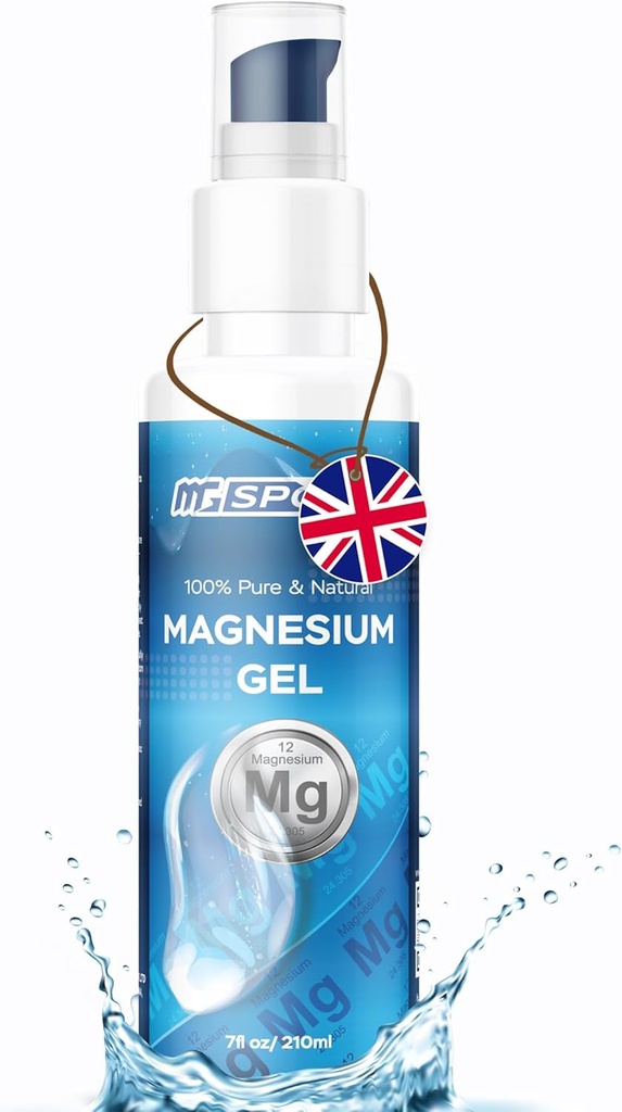 Gel de magnésium + pompe 1 050 Presses 50mg MgCl ea. pour les crampes de jambes. Préservatifs Sans, haute absorption, moins de vaporisateur d'huile de magnésium, pompe à gel pour une application précise