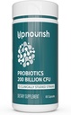 UpNourish Probiotics - 200 milliards d'UCF pour les hommes et les femmes, 15 souches, prébiotiques et enzymes ayant fait l'objet d'études cliniques - 60 capsules de végétalien