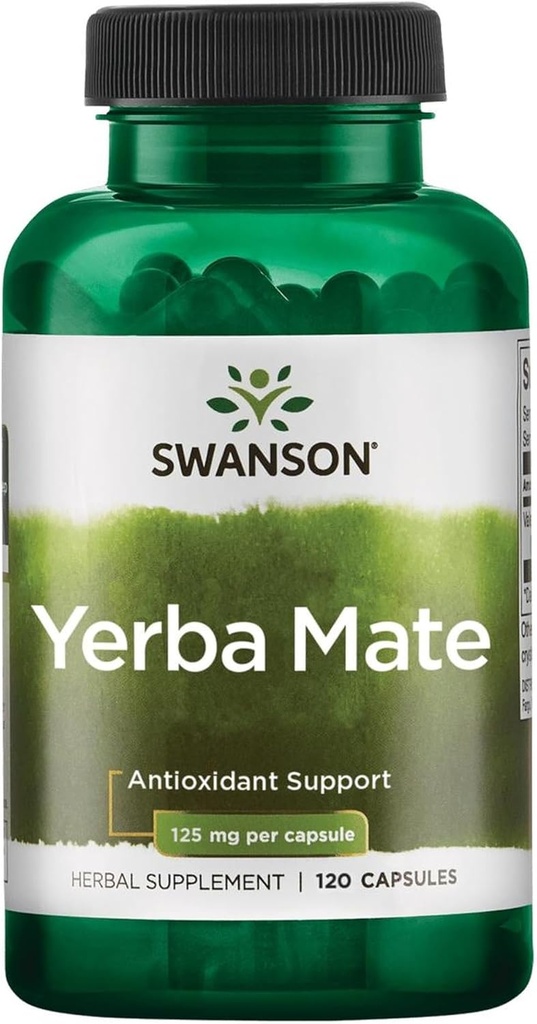 Swanson Yerba Mate (4:1) Soutien de la vitalité énergétique 125 Milligrammes 120 Capsules