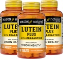 MASON NATURAL Lutein Plus with Zeaxanthin, Eye Health & Vision Support Supplement, Vitamins A, C, E, Zinc & Copper, 60 Tablets (Pack of 3)