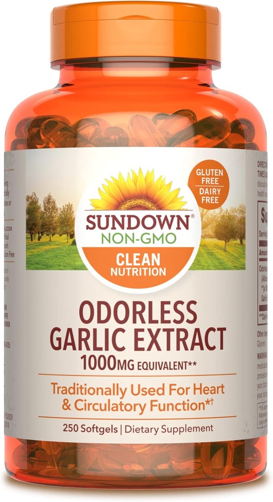 Sundown Garlic Supplement, 250 Softgels