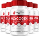 (5 Pack) Super Flow Super Glycogen Support Capsules, Super Flow Advanced Glycogen Health and Blood Wellness Support Supplément, SuperFlow Maximum Strength Glyco Formula Supplément (300 Capsules)