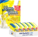 Nana Flakes 100% Pure Banana Flakes Poudre d'aliments médicaux - Diminuer l'apport de graisse et la réparation naturelle pour la diarrhée et la brûlure du coeur - Grande source de protéines et de fibres (100 sachets à usage unique)