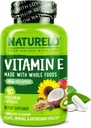 NATURELO Vitamine E - 180 mg (300 UI) de tocophérols mélangés naturels à partir d'aliments entiers organiques - Supplément pour la peau, les cheveux, les ongles, l'immunité et la santé des yeux - Non-OGM, sans soja - 90 capsules végétaliennes