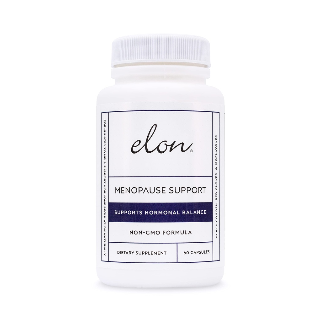 Supplément à la ménopause Elon pour les femmes Ménopause pour les flashes chauds, les échangismes d'humeur et les problèmes de sommeil, Supplément à l'estrogène non OGM pour les femmes avec Cohosh noir et Dong Quai (60 capsules)