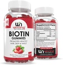 Gommies Biotin avancées - Saveur de fraise naturelle pour cheveux, peau et ongles