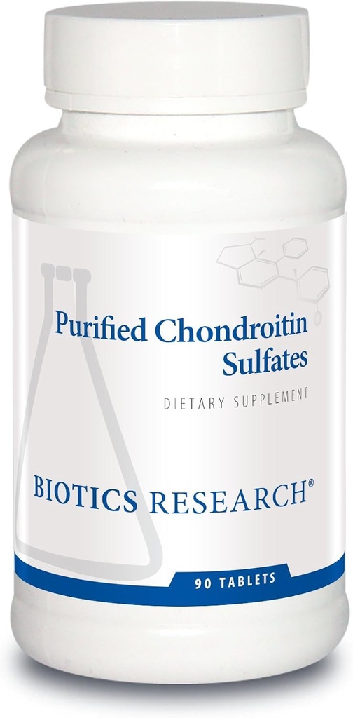 Recherche en biotique Sulfates de chondritine purifiés soutient les processus de réponse saine, le soutien articulaire Ultra Flex, les genoux en santé, la flexibilité, la motilité, le confort, 90 comprimés