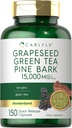 Graines de caryle, Thé vert, Barque de pin, 15 000 mg, 150 capsules, Supplément sans OGM et sans gluten