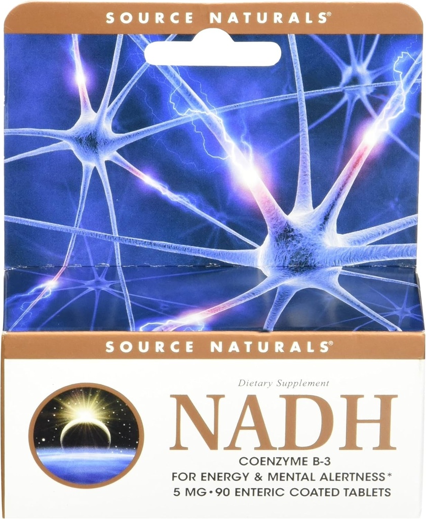Source Naturals NADH 5mg, stimuler l'énergie et l'alerte mentale, 90 comprimés