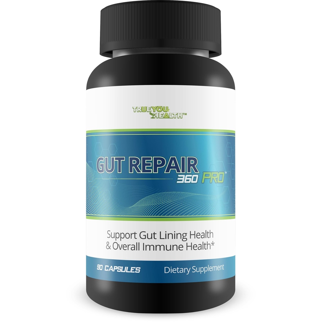 Gut Repair 360 Pro - Supplément Santé intestinale - Réparation de Gut LeakyGut - Soutien GI Doublure Santé - Aidez à réduire les symptômes tels que Bloating, Heartburn, IBS - Notre meilleure formule de soutien Gut