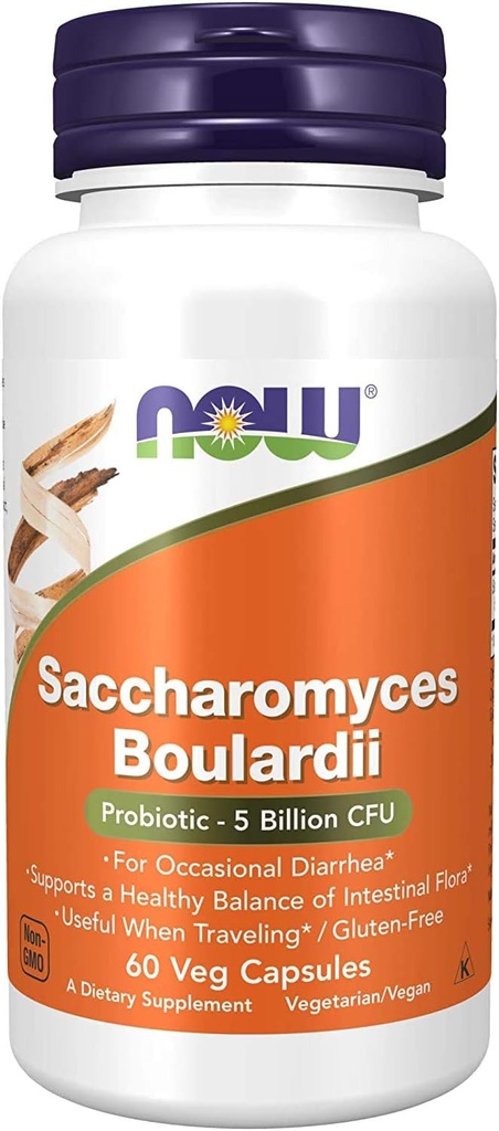 Maintenant Aliments Saccharomyces Boulardii Capsules de légumes, 120 Nombre