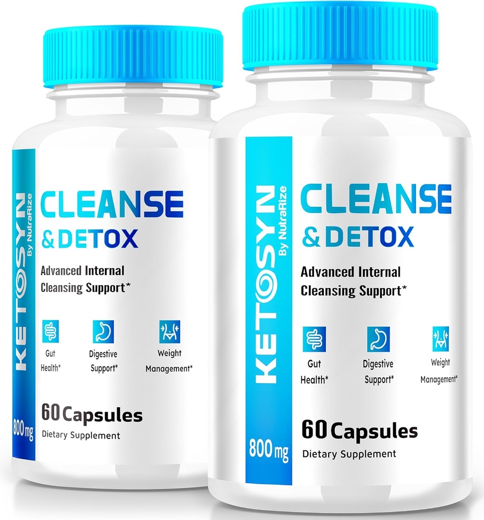 (2 Pack) Ketosyn Cleanse & Detox Capsules, Ketosyn Pills for Advanced Weight Loss, Maximum Strength Keto Blend Support Supplement, Keto Syn Internal Cleansing Pastillas Reviews (120 Capsules)