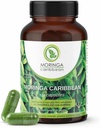 Moringa Premium 100% Pure Poudre Capsules - Vegan, Sans OGM, Green Superfood, Contient Calcium, Magnésium, Vitamine C, Vitamine B3, Vitamine A, Antioxydants - Énergie, Métabolisme, Immune Support -120 ct