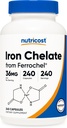 Nutricost Fer chélaté, comme Ferrochel, 36mg, 240 Capsules