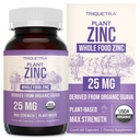Zinc biologique 25 mg de zinc complet d'aliments dérivés de fruits organiques, Zinc élémentaire - eau extraite, végétalien, sans OGM - minéraux essentiels, antioxydant, support immunitaire, peau - 60 portions