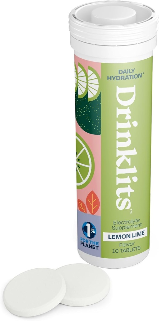 Drinklits Lime citron Comprimés d'électrolyte pour l'hydratation.