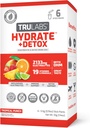 TRULABS Hydrate + Detox - Punch Tropical. Packets d'hydratation sans électrolytes. Chaque portion contient 1422 mg d'électrolytes et19 vitamines et minéraux et DHM (6ct)