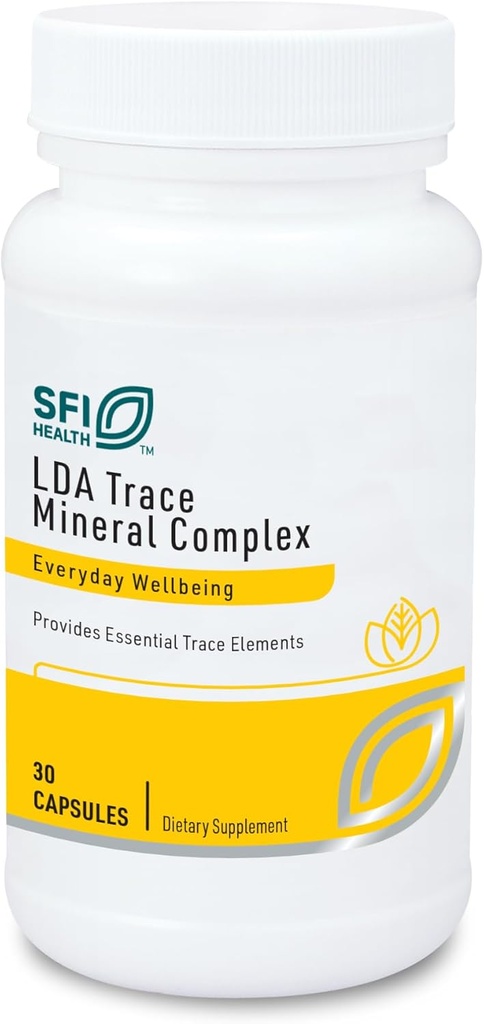 Klaire Labs SFI Health LDA Trace Mineral Complex - 11 Essential Trace Elements with TRAACS Chelated Minerals, Hypoallergenic & No Iron (30 Vegetarian Capsules)