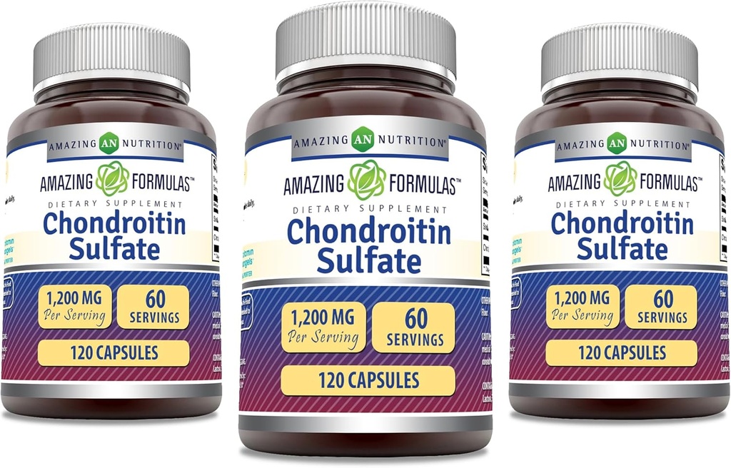 Formules étonnantes Sulfate de chondroïtine 1200 mg par supplément de service.