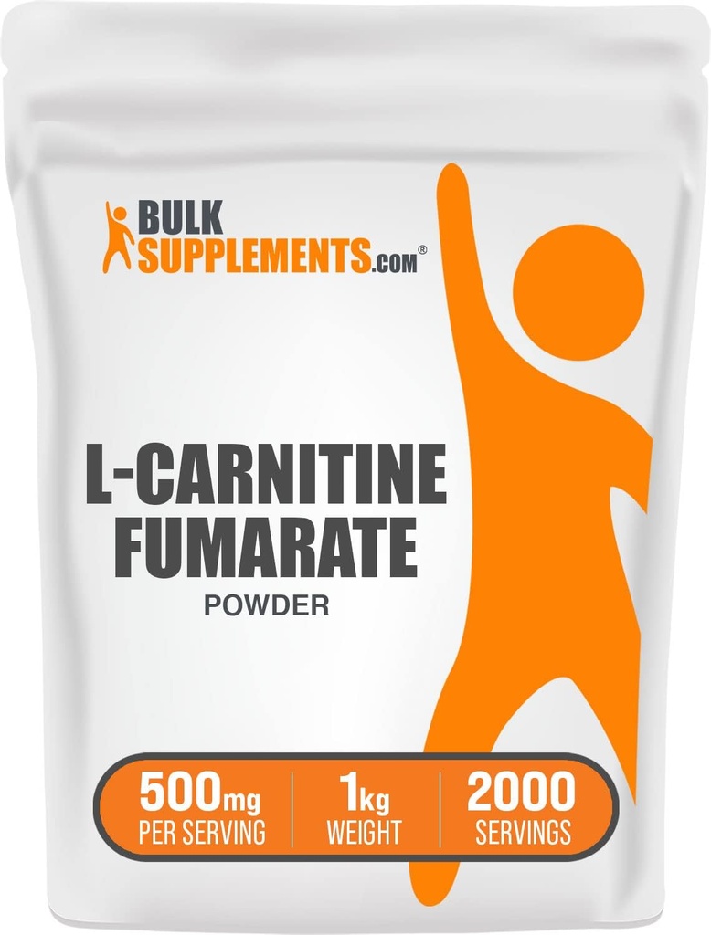 BulkSupplements.com Poudre de fumarate de L-Carnitine - supplément de carnitine, nutrition sportive, L-Carnitine 500mg - sans gluten, 500mg par portion, sans gluten, 1kg (2,2 lbs) (paquet de 1)