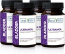 Ultranol Total Bladder Support - Supplément de canneberge naturelle pour la santé urinaire, contrôle de la vésicule excessive, incontinence - réduit les fuites et l'urgence - 4 bouteilles - 120 capsules