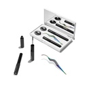 Kit de contrôle de laashify - Set de démarrage bricolage complet de lash - Amplifier Gossamer noir 10mm, 12mm, étui de voyage blanc, petite baguette