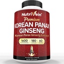 Nutrivein Coréen Rouge Panax Ginseng 1600mg – Formule Extra Streng – 180 Capsules – Boost Energy, Mental Focus & Immmune Health Naturellement