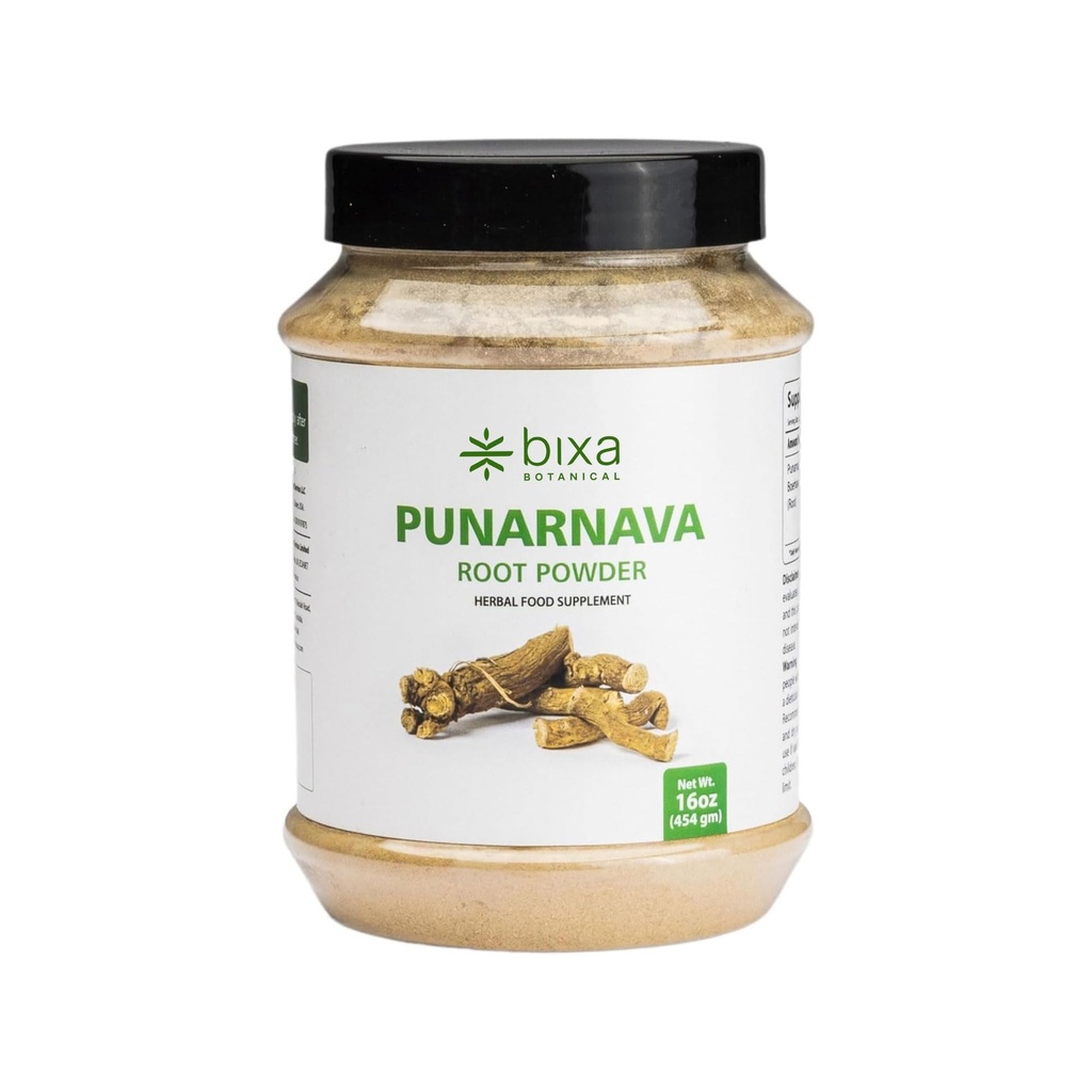 Poudre de punarnava bixa BOtanICAL, Boerhavia Diffusa – Soutient la désintoxication rénale et la santé du foie – Steam Treated, Vegan, Non-OGM, 100% pur supplément à base de plantes ayurvédiques, 16 Oz