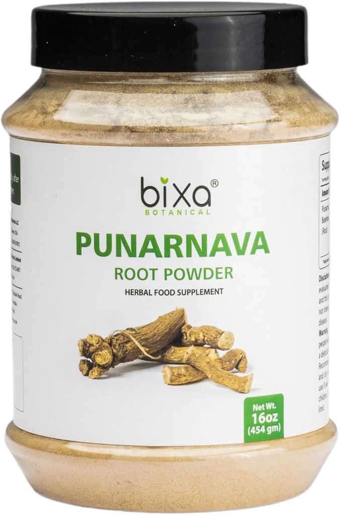 bixa BOTANICAL Punarnava Powder, Boerhavia Diffusa – Supports Kidney Detox and Liver Health – Steam Treated, Vegan, Non-GMO, 100% Pure Ayurvedic Herbal Supplement, 16 Oz