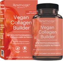 Reserveage Beauty Vegan Collagen Builder - Plant-Based Collagen Booster for Glowing Skin - Vitamin C Supplement for Hydrated Skin - Gluten Free - 60 Veggie Capsules (30 Servings)