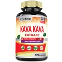 Kava Kava extraction capsules, 4 mois d'approvisionnement avec Ginkgo, Ashwagandha, Valerian- Relaxation soutient le supplément- 120 capsules végétaliennes