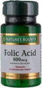 Nature's Bounty Folic Acid Supplément, soutient la santé cardiovasculaire, 800mcg, Multi, No Flavour,750 Compte, Pack de 3