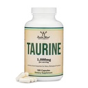 Supplément Taurine 1000mg par portion, 180 Capsules - Acid Amino étudié pour soutenir une vie plus longue et plus saine (Taurina) Vegan Safe, sans gluten, non-OGM par Double Wood